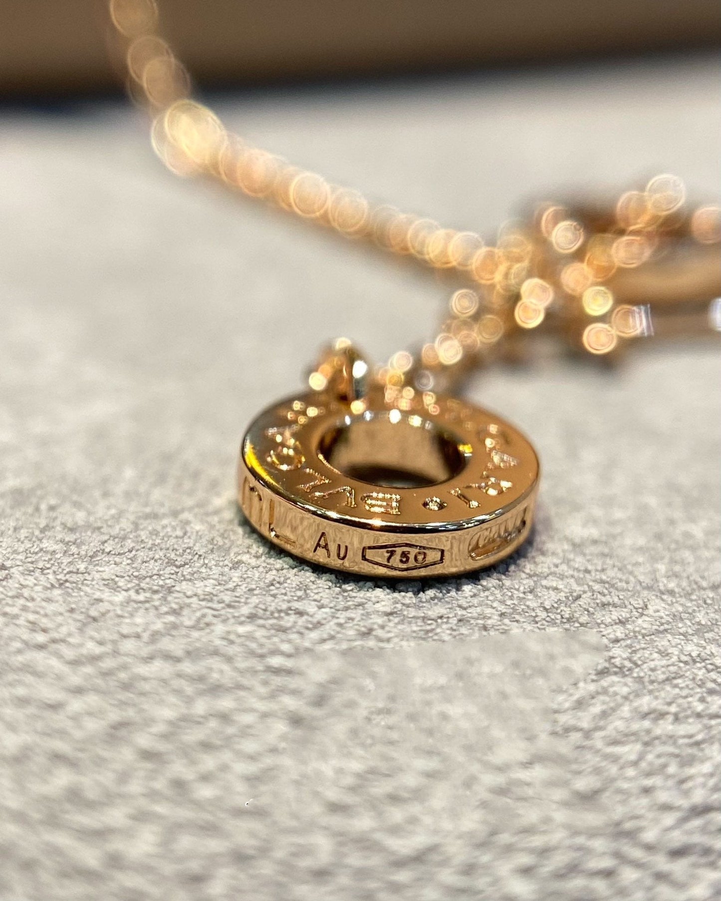 [Renovia Jewelry]DREAM MOP DIAMOND PAVED PINK GOLD NECKLACE