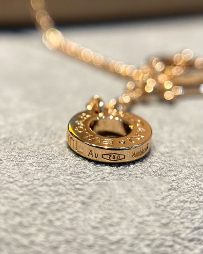 [Renovia Jewelry]DREAM MOP DIAMOND PAVED PINK GOLD NECKLACE
