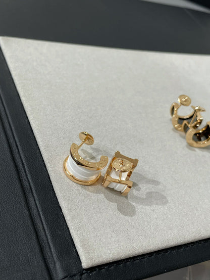 [Renovia Jewelry]ZERO 1 PINK GOLD CERAMIC EARRINGS