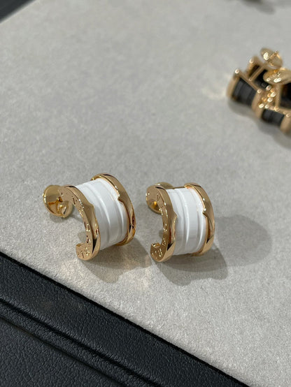[Renovia Jewelry]ZERO 1 PINK GOLD CERAMIC EARRINGS
