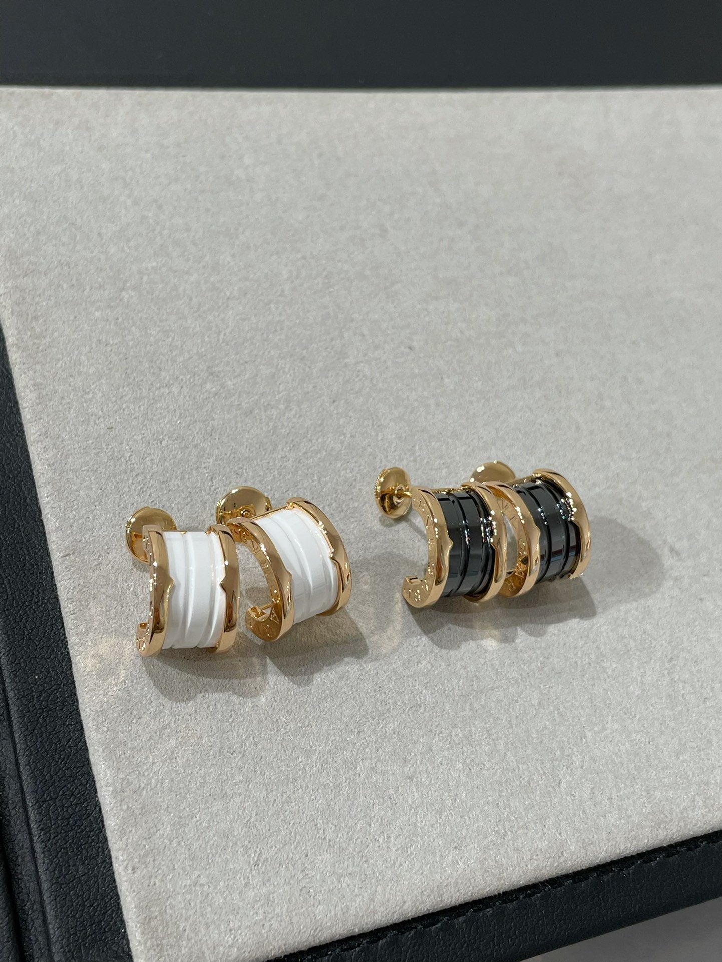 [Renovia Jewelry]ZERO 1 PINK GOLD CERAMIC EARRINGS