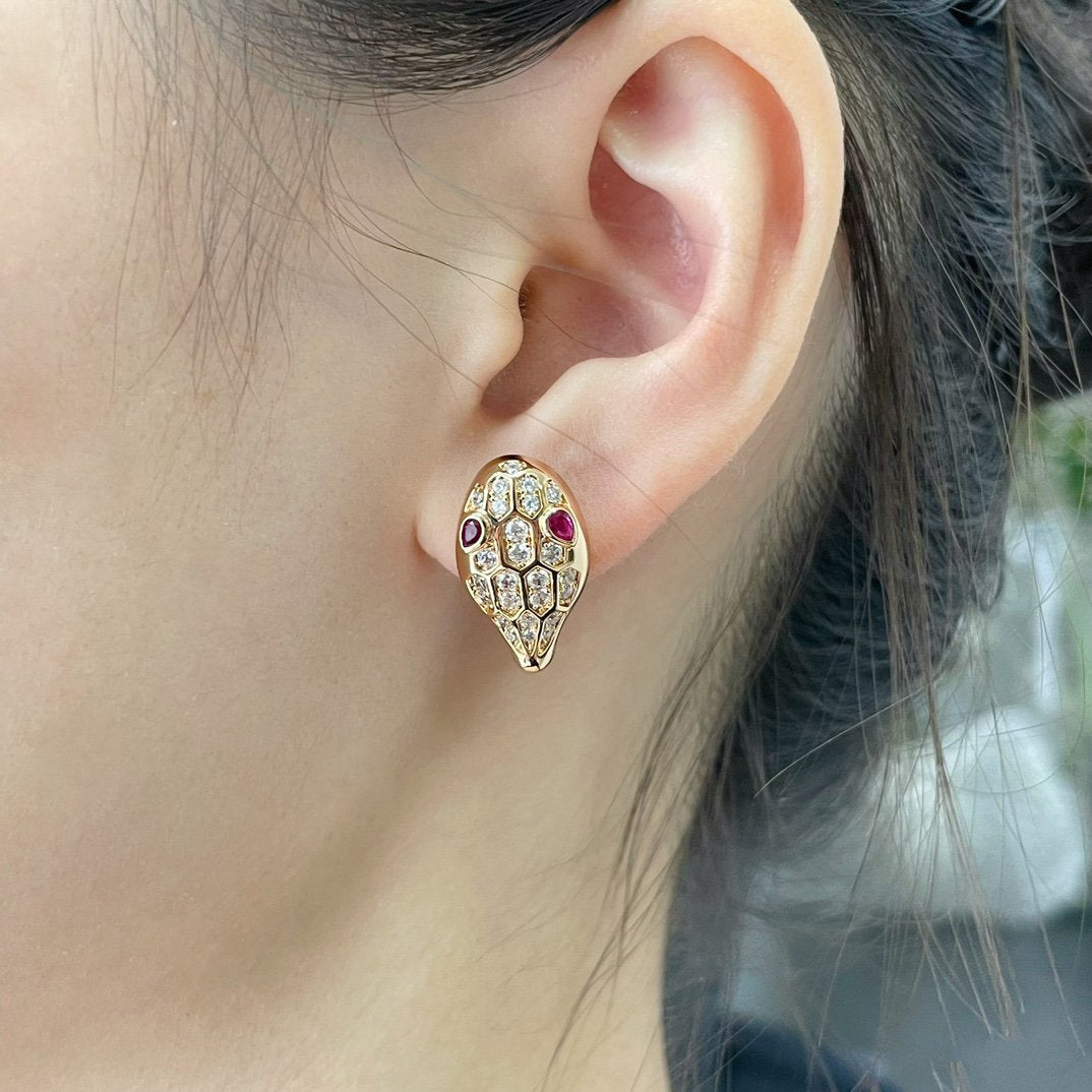 [Renovia Jewelry]SERPENT DIAMOND STUD EARRINGS
