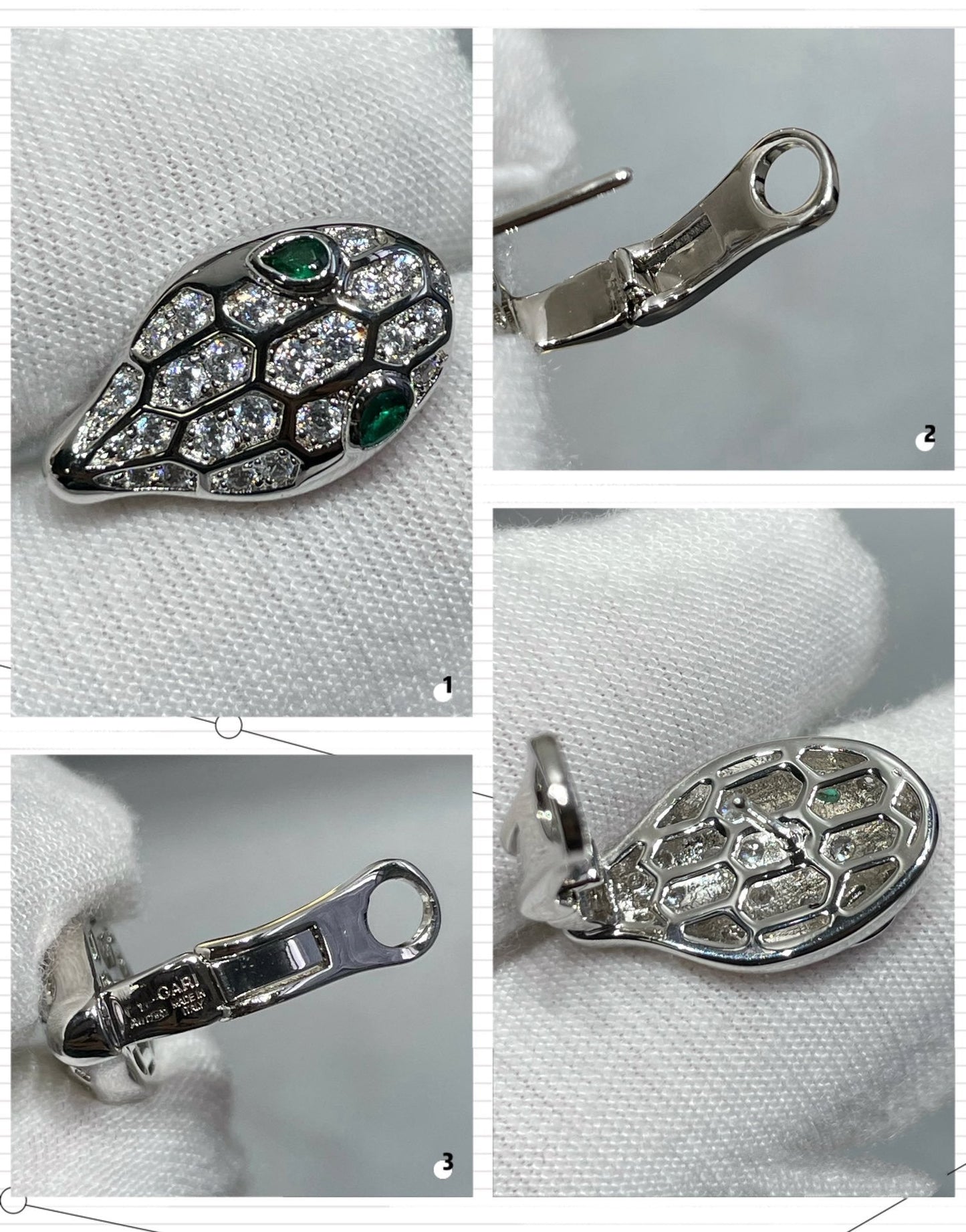 [Renovia Jewelry]SERPENT DIAMOND STUD EARRINGS