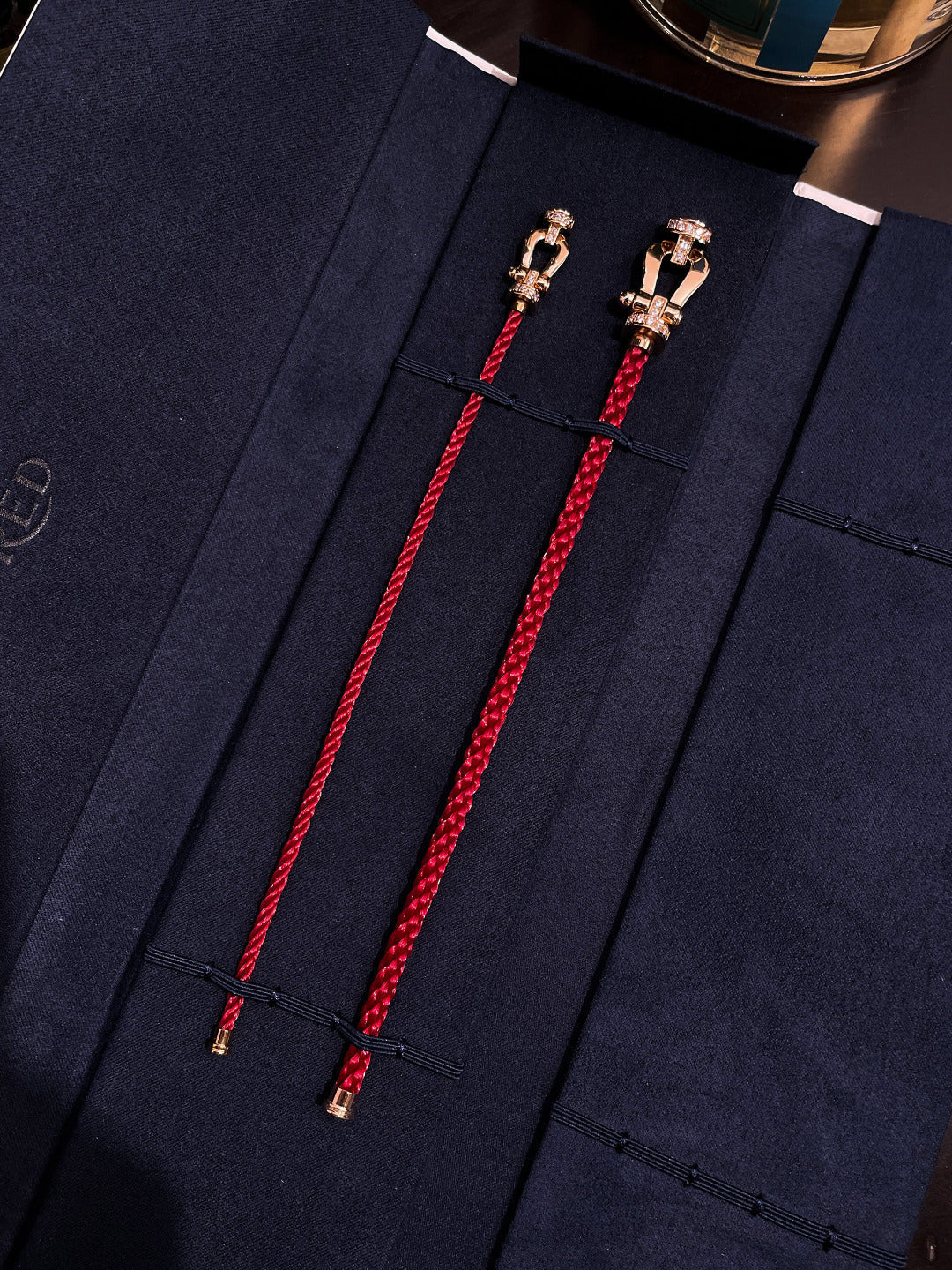 [Renovia Jewelry]FORCE 10 HALF DIAMOND PINK GOLD RED CORDERI LARGE AND MEDIUM MODEL