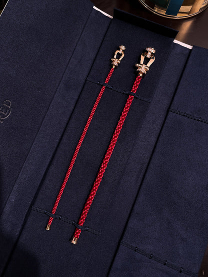 [Renovia Jewelry]FORCE 10 HALF DIAMOND PINK GOLD RED CORDERI LARGE AND MEDIUM MODEL
