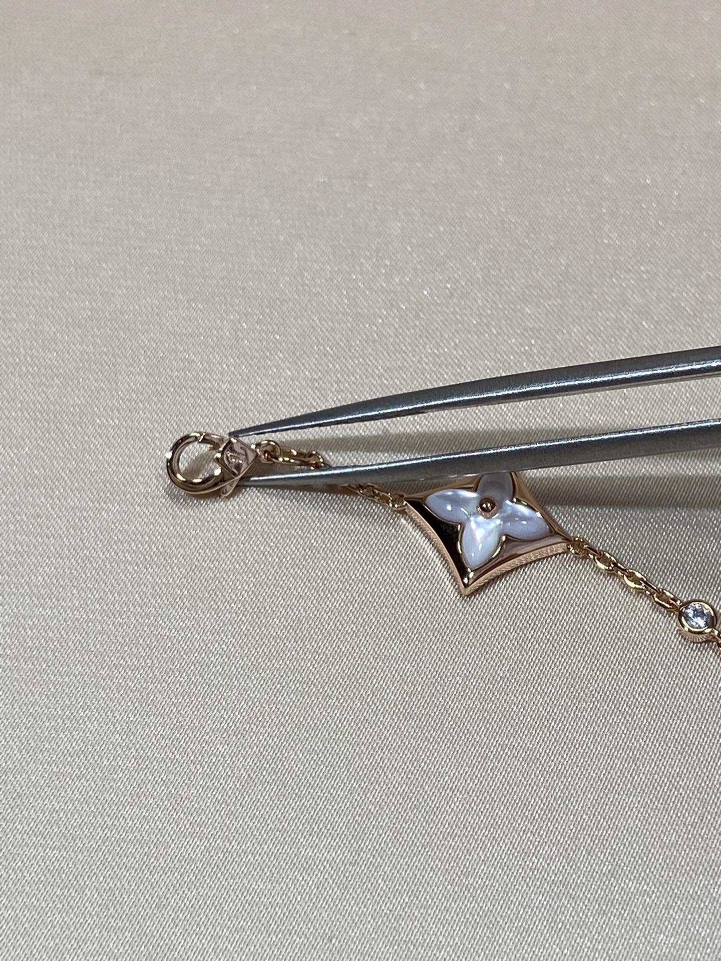 [Renovia Jewelry]STAR 4 MOTIF MOP DIAMOND PINK GOLD BRACELET