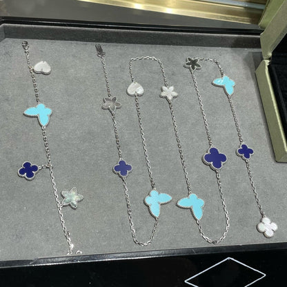 [Renovia Jewelry]LUCKY CLOVER SILVER 11 MOTIF NECKLACE