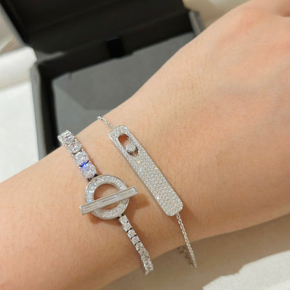 [Renovia Jewelry]MOVE CLASSIQUE DIAMOND PAVED BRACELET(Adjustable)