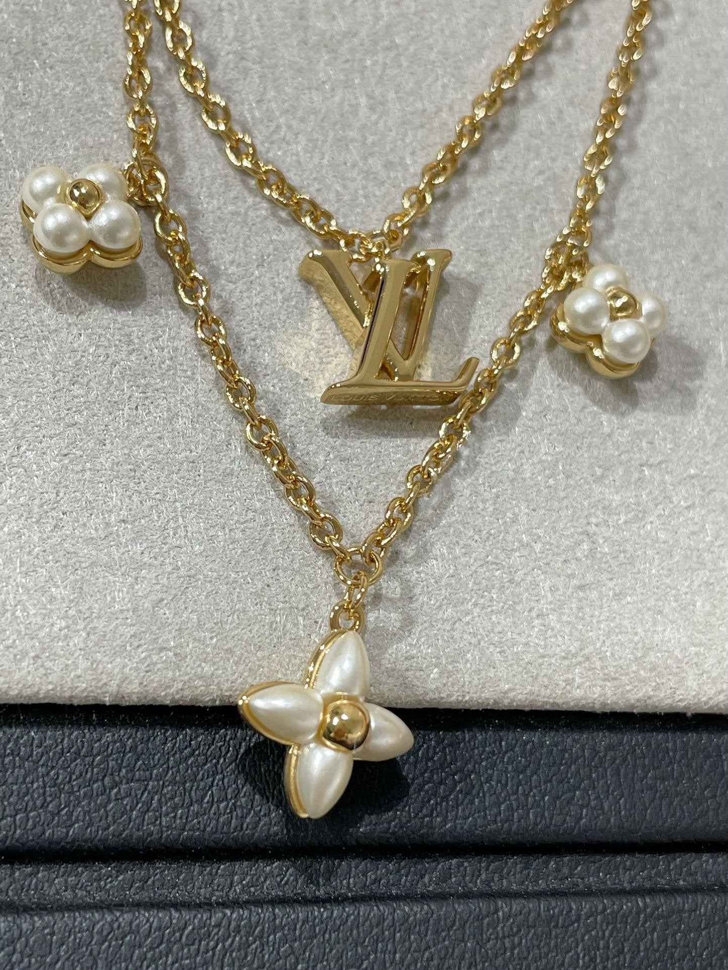 [Renovia Jewelry]FLOWERGRAM GOLD MOP DOUBLE ROW NECKLACE