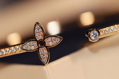 [Renovia Jewelry]IDYLLE GOLD OPEN BRACELET DIAMOND PAVED