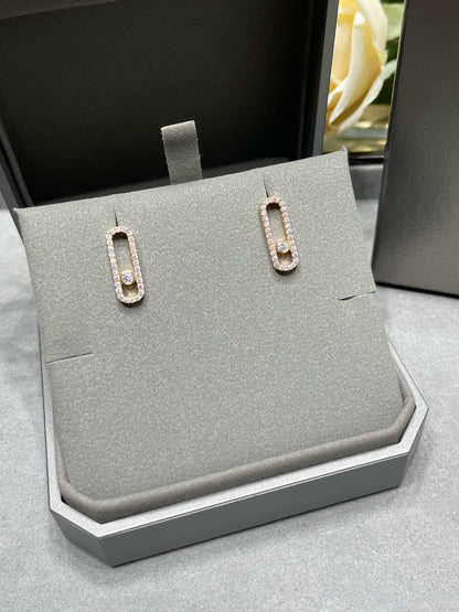 [Renovia Jewelry]MOVE UNO STUD DIAMOND PAVED EARRINGS