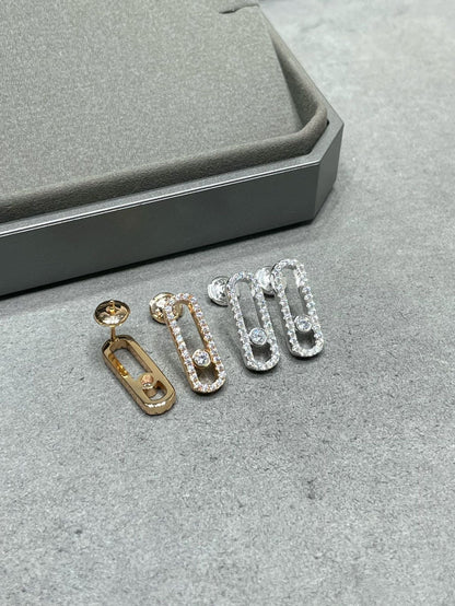[Renovia Jewelry]MOVE UNO STUD DIAMOND PAVED EARRINGS