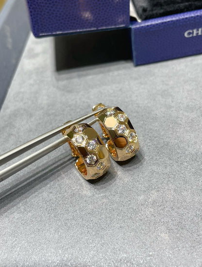 [Renovia Jewelry]BEE LOVE DIAMOND HOOP EARRINGS