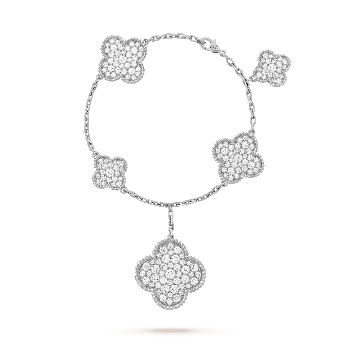 [Renovia Jewelry]CLOVER 6 MOTIFS SILVER DIAMOND BRACELET