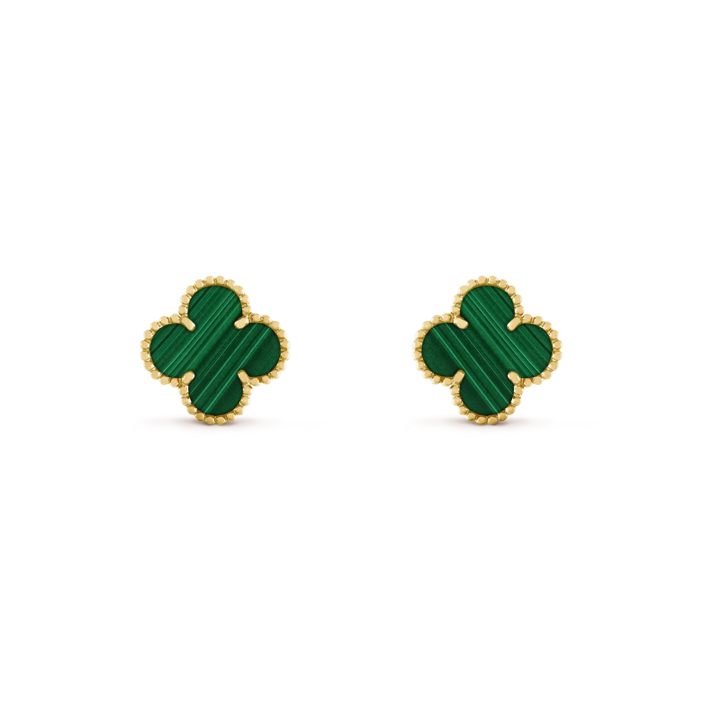 [Renovia Jewelry]CLOVER MEDIUM 1 MOTIFS MALACHITE  EARRINGS