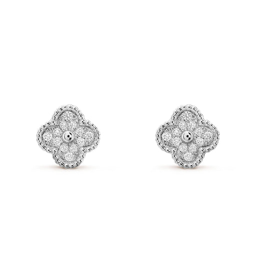 [Renovia Jewelry]CLOVER MINI DIAMOND STUD EARRINGS
