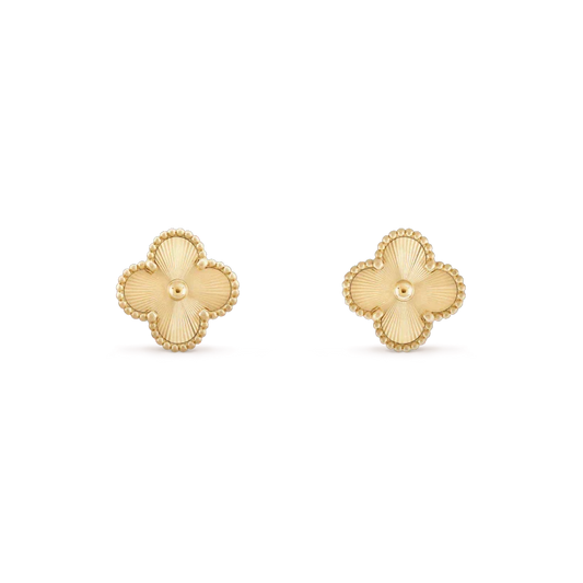 [Renovia Jewelry]CLOVER MINI 9.5MM LASER EARRINGS