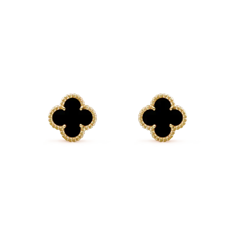 [Renovia Jewelry]CLOVER MINI 9.5MM BLACK MOP EARRINGS