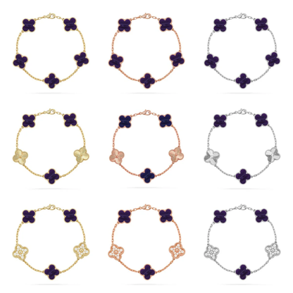 [Renovia Jewelry]CLOVER 5 MOTIF PURPLE STRIPES BRACELET COLLECTION
