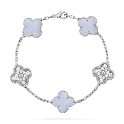 [Renovia Jewelry] CLOVER 5 MOTIF PURPLE CHALCEDONY BRACELET COLLECTION