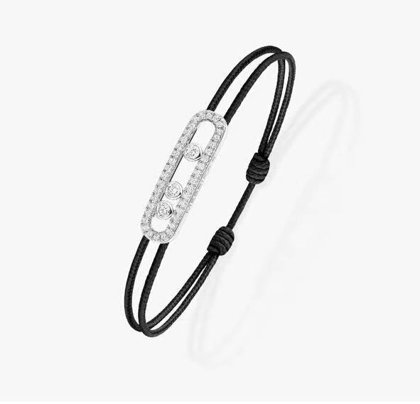 [Renovia Jewelry]Care(Medium-3.5mm) pink cord pavé bracelet