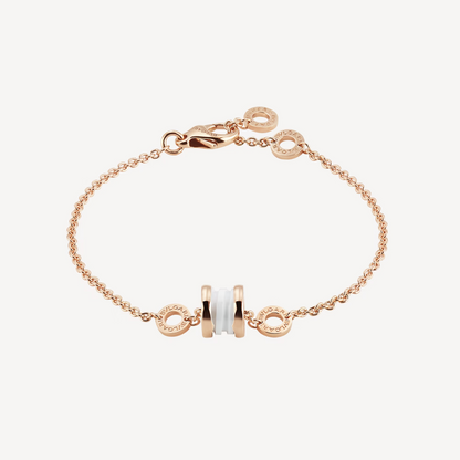 [Renovia Jewelry]ZERO 1 SOFT PINK GOLD AND WHITE CERAMIC BRACELET