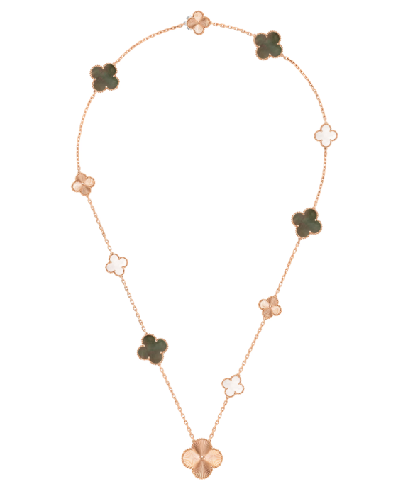 [Renovia Jewelry]DETACHABLE CLOVER 15(11+4) FLOWER SILVER NECKLACE SET