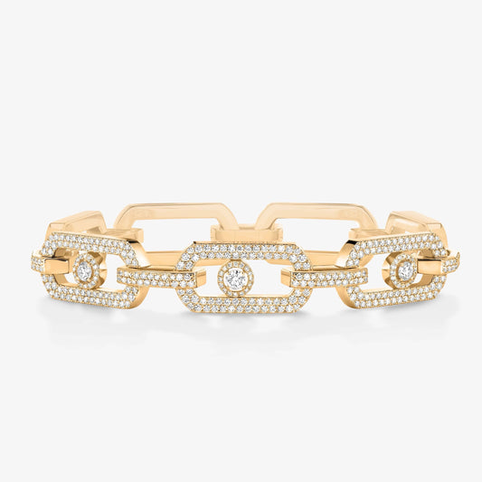 [Renovia Jewelry]Large Full Diamond Unisex Sliding Bracelet with Moissanite