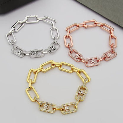 [Renovia Jewelry]Large Full Diamond Unisex Sliding Bracelet with Moissanite