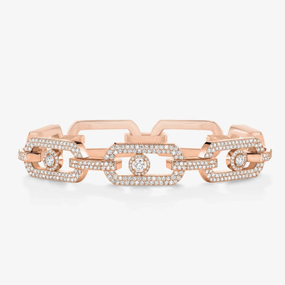 [Renovia Jewelry]Large Full Diamond Unisex Sliding Bracelet with Moissanite