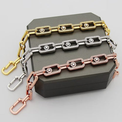 [Renovia Jewelry]Large Full Diamond Unisex Sliding Bracelet with Moissanite