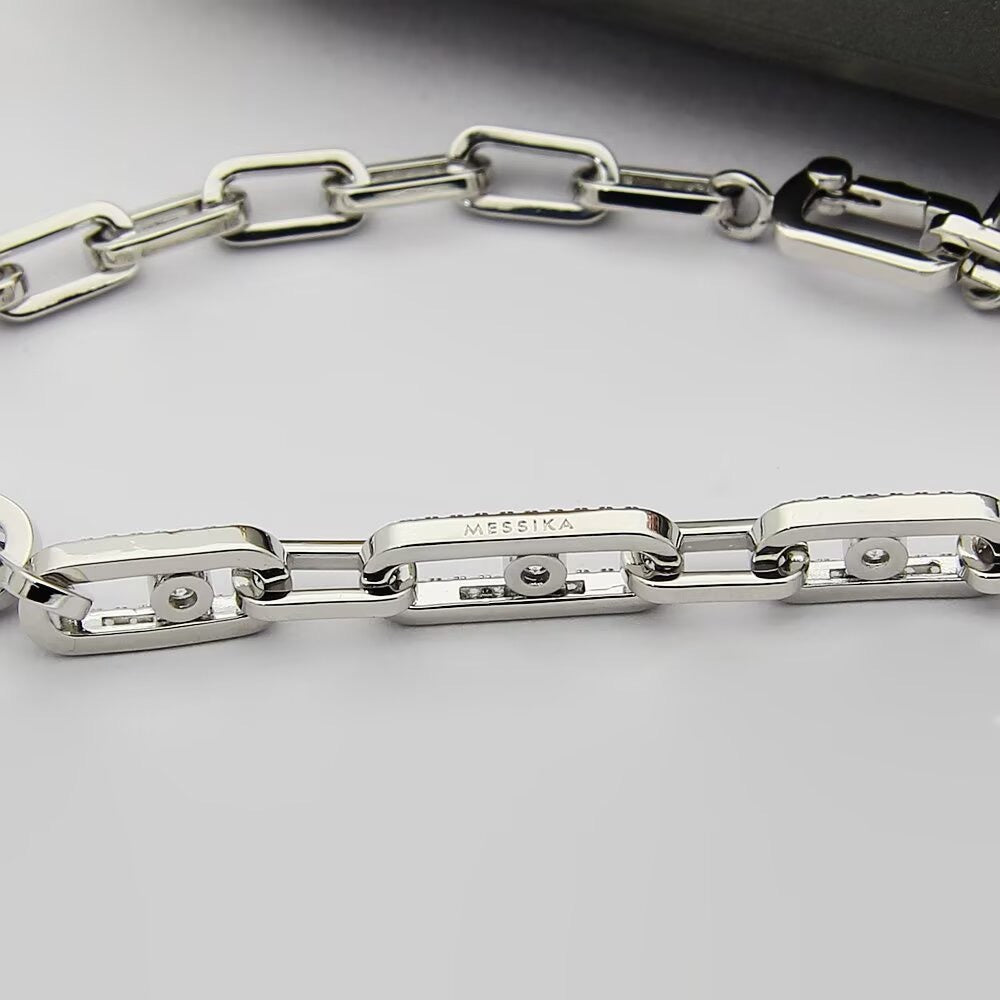 [Renovia Jewelry]Move Link Pave Diamond Necklace
