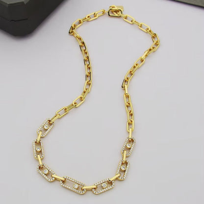 [Renovia Jewelry]Move Link Pave Diamond Necklace
