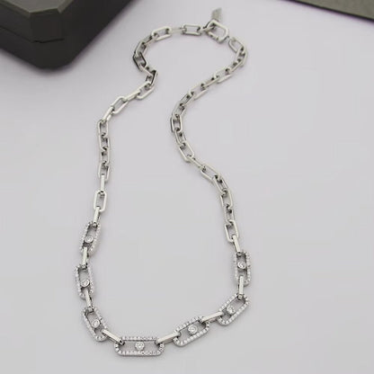 [Renovia Jewelry]Move Link Pave Diamond Necklace