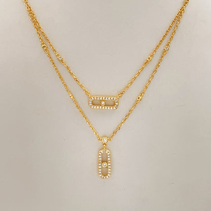 [Renovia Jewelry]MOVE 2 ROW DIAMOND NECKLACE