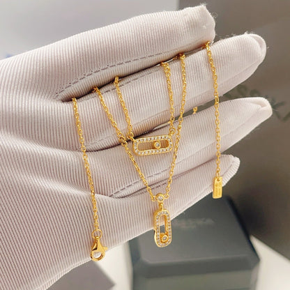[Renovia Jewelry]MOVE 2 ROW DIAMOND NECKLACE