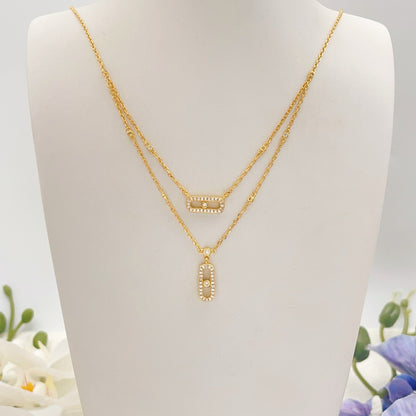[Renovia Jewelry]MOVE 2 ROW DIAMOND NECKLACE