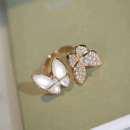 [Renovia Jewelry]TWIN BUTTERFLY DIAMOND MOP RING