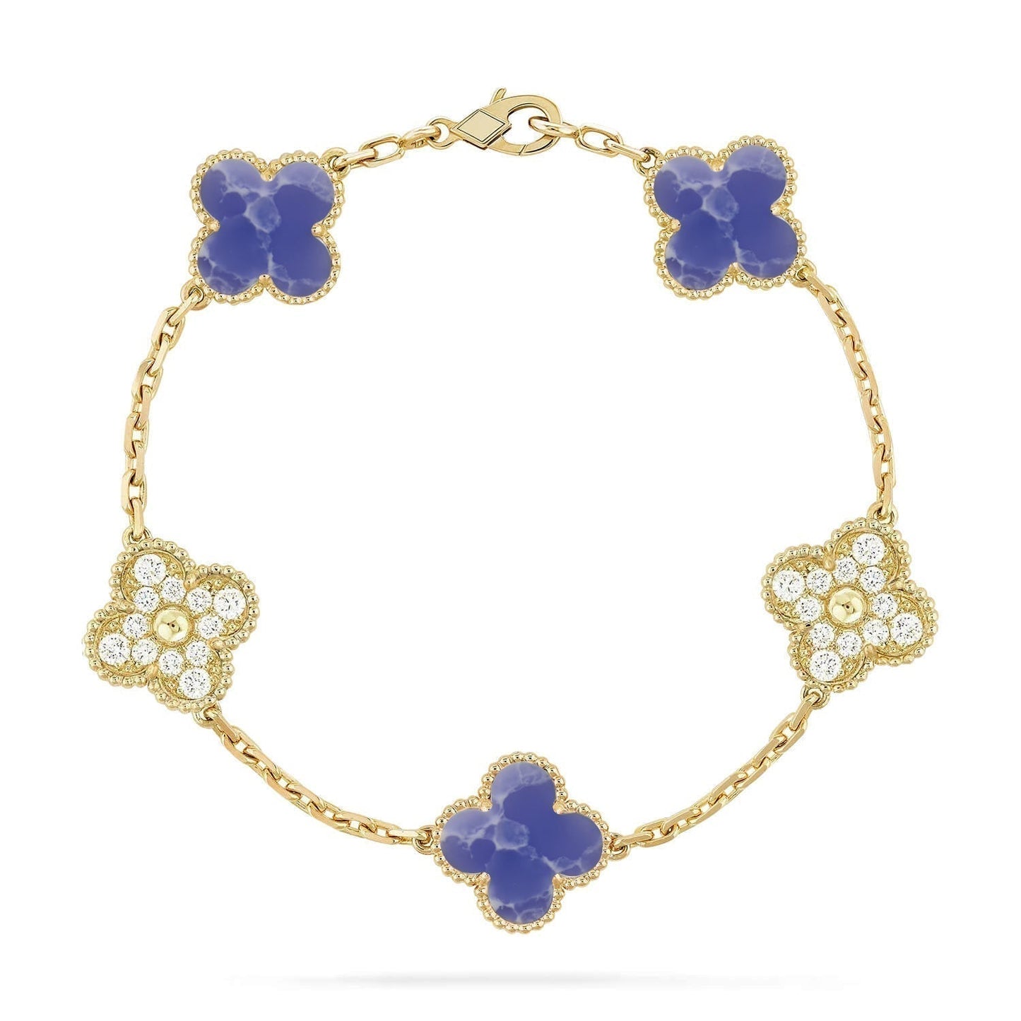 [Renovia Jewelry]CLOVER 5 MOTIF BLUE VEINS BRACELET COLLECTION
