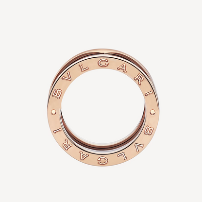 [Renovia Jewelry]ZERO 1 FOUR-BAND LOOPS AND BLACK CERAMIC SPIRAL PINK GOLD RING