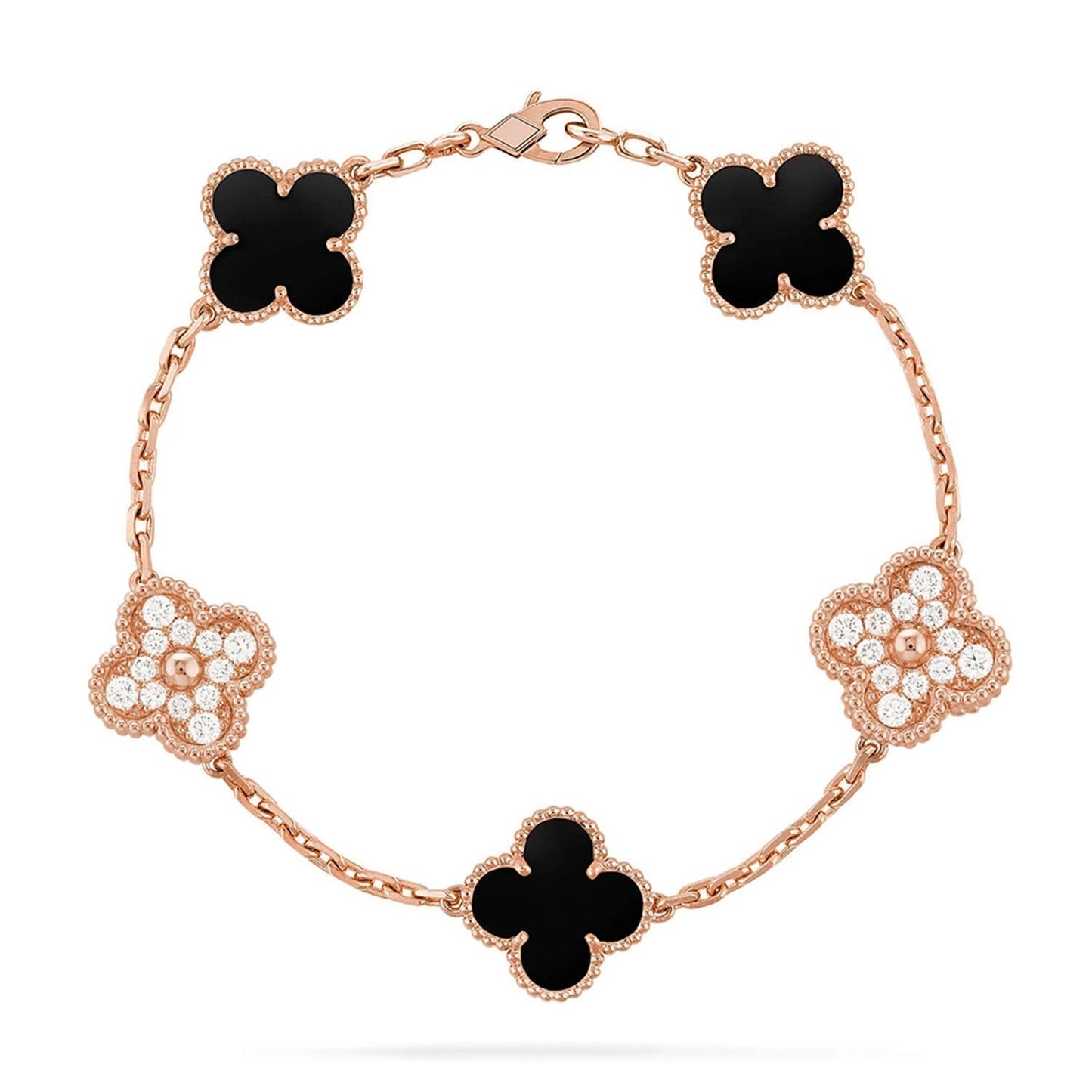 [Renovia Jewelry] CLOVER 5 MOTIF ONYXS BRACELET COLLECTION