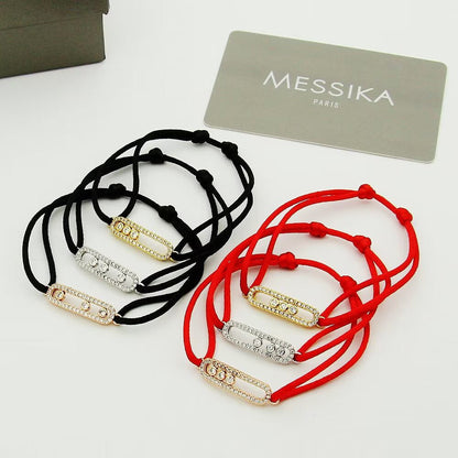 [Renovia Jewelry]Care(Medium-3.5mm) pink cord pavé bracelet