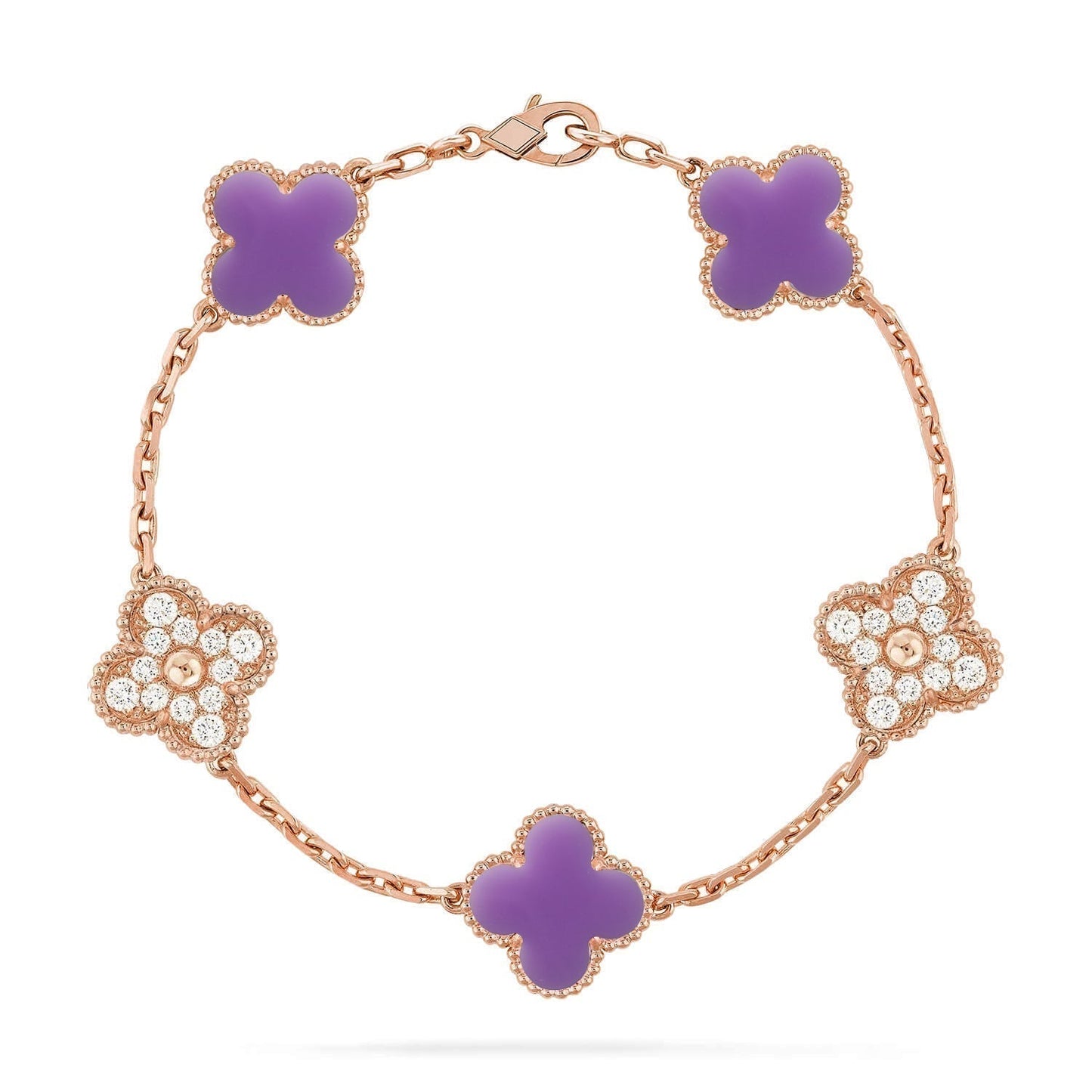 [Renovia Jewelry]CLOVER 5 MOTIF LIGHT PURPLE BRACELET COLLECTION