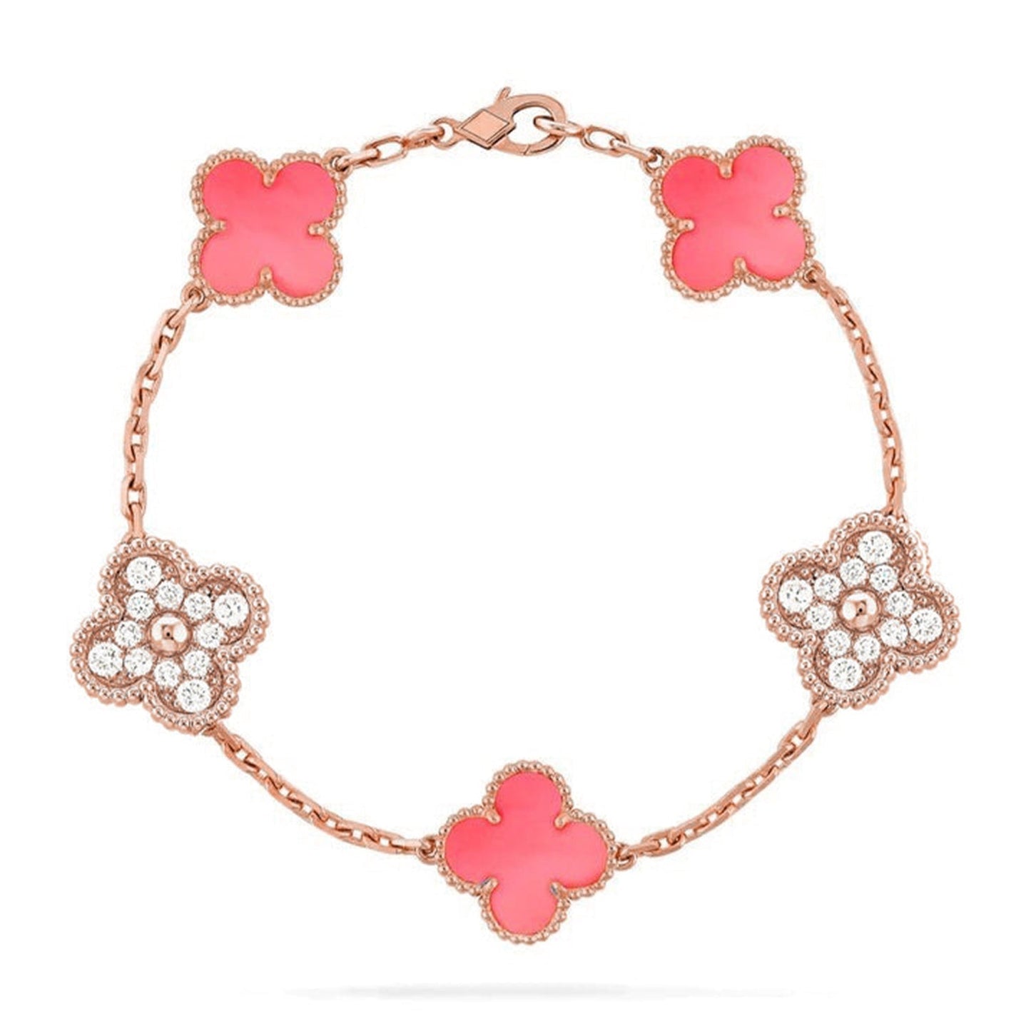 [Renovia Jewelry] CLOVER 5 MOTIFS  PINK MOP BRACELET COLLECTION