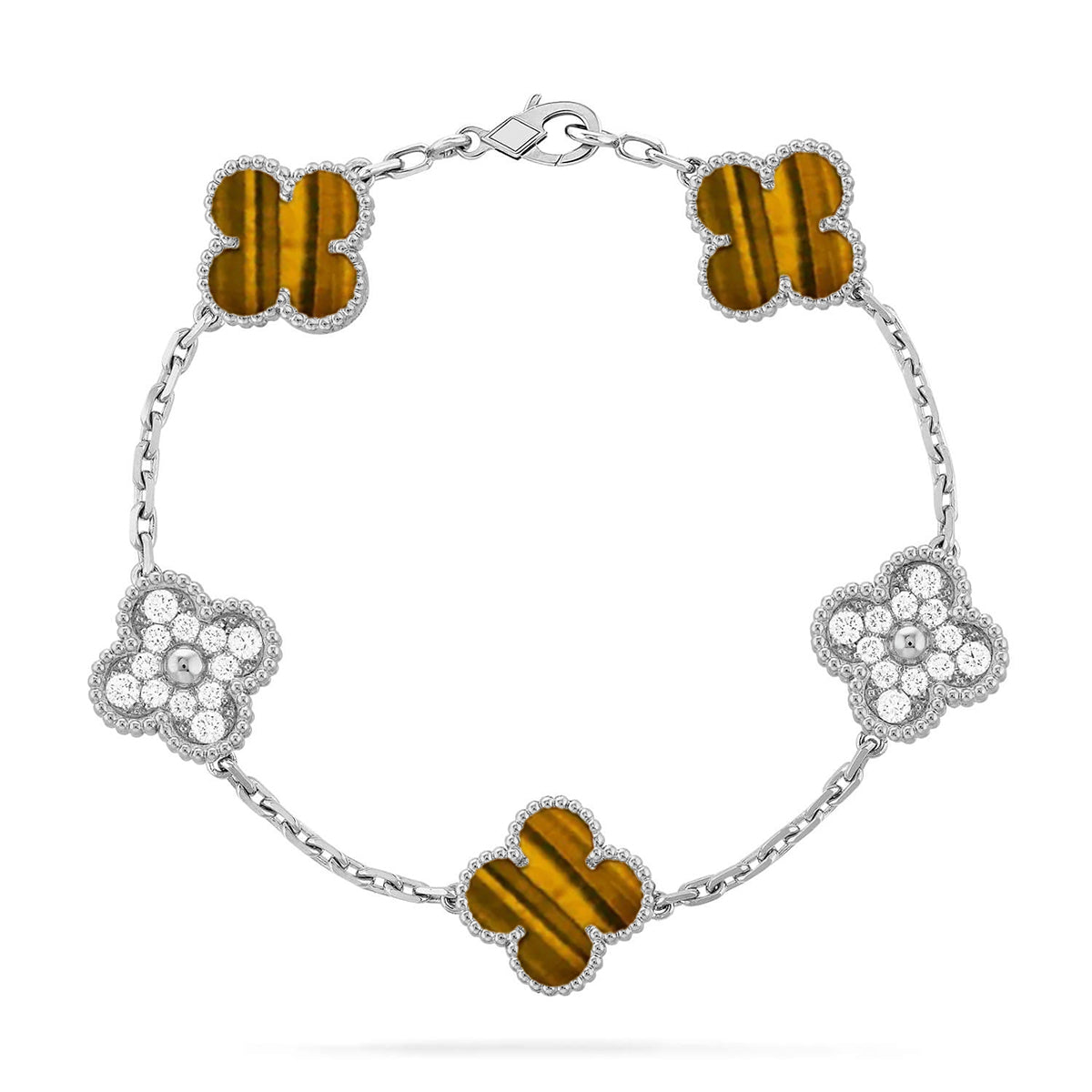 [Renovia Jewelry] CLOVER 5 MOTIFS TIGER EYE BRACELET COLLECTION
