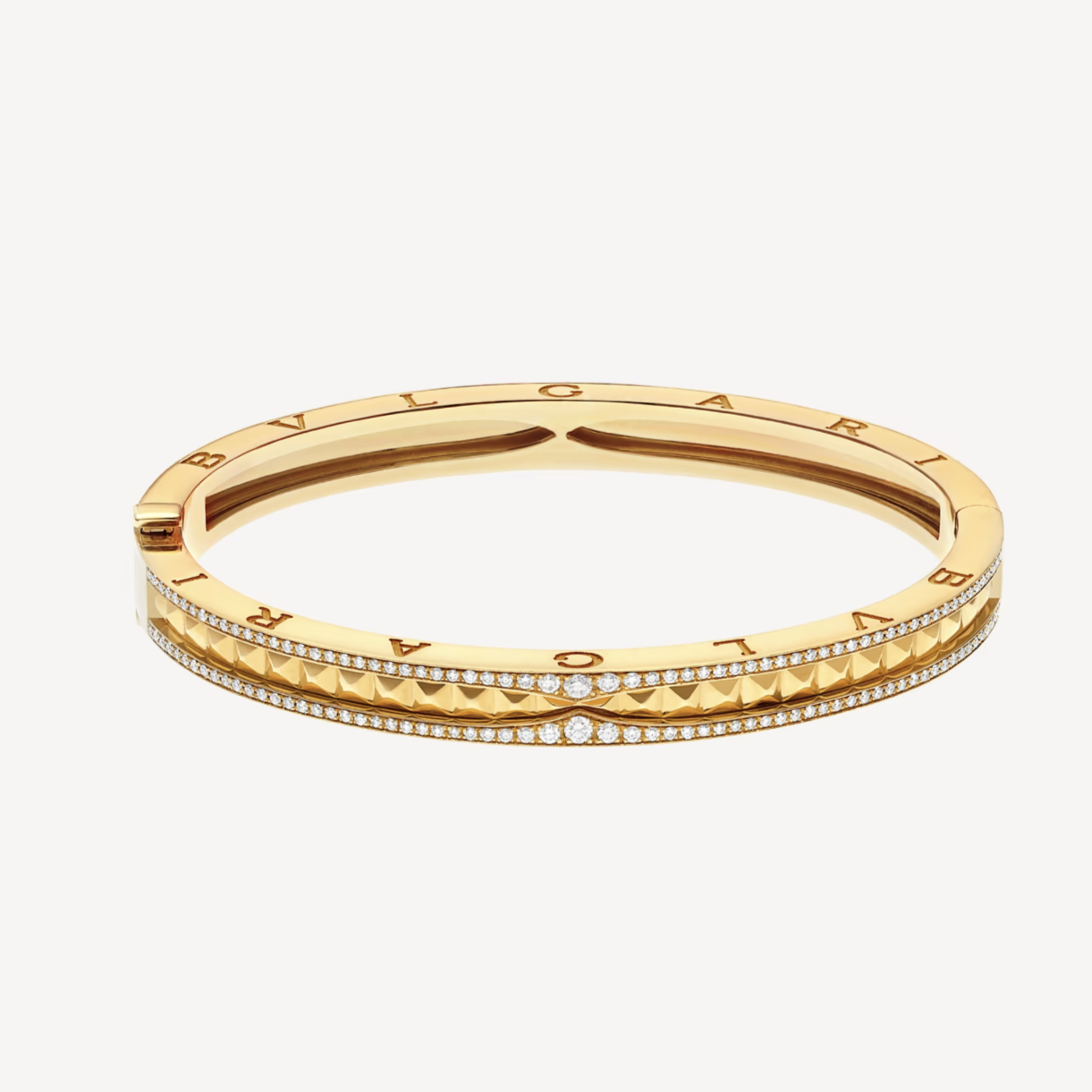 [Renovia Jewelry]ZERO 1 SPIRAL AND PAVED DIAMOND GOLD BRACELET