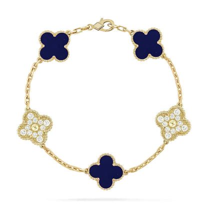[Renovia Jewelry]CLOVER 5 MOTIF LAPIS LAZULI BRACELET COLLECTION