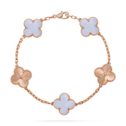 [Renovia Jewelry] CLOVER 5 MOTIF PURPLE CHALCEDONY BRACELET COLLECTION