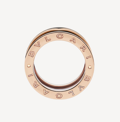 [Renovia Jewelry]ZERO 1 TWO-BAND WITH MATTE BLACK CERAMIC PINK GOLD RING