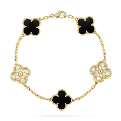 [Renovia Jewelry] CLOVER 5 MOTIF ONYXS BRACELET COLLECTION